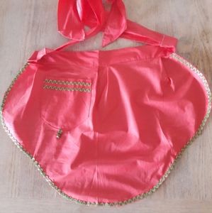 Vintage holiday hand-made apron rick rack and jingle bell too!